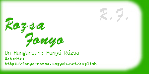 rozsa fonyo business card