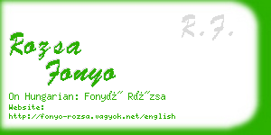 rozsa fonyo business card